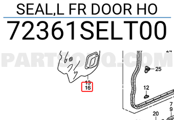 Honda 72361SELT00 SEAL,L FR DOOR HO