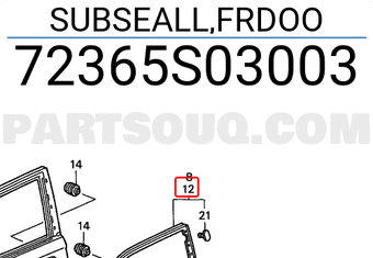 Honda 72365S03003 SUBSEALL,FRDOO