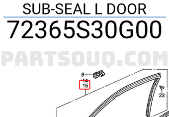 Honda 72365S30G00 SUB-SEAL L DOOR