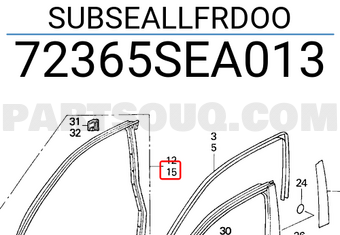 Honda 72365SEA013 SUBSEALLFRDOO