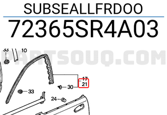 Honda 72365SR4A03 SUBSEALLFRDOO