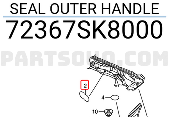 Honda 72367SK8000 SEAL OUTER HANDLE