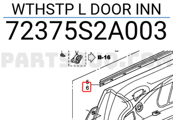 Honda 72375S2A003 WTHSTP L DOOR INN