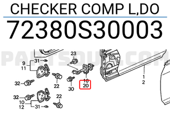 Honda 72380S30003 CHECKER COMP L,DO