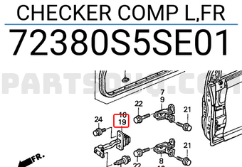 Honda 72380S5SE01 CHECKER COMP L,FR