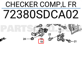 Honda 72380SDCA02 CHECKER COMP,L FR