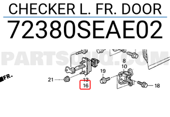 Honda 72380SEAE02 CHECKER L. FR. DOOR