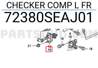 Honda 72380SEAJ01 CHECKER COMP L FR
