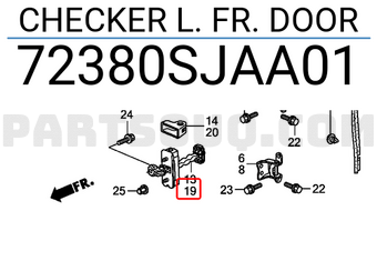 Honda 72380SJAA01 CHECKER L. FR. DOOR