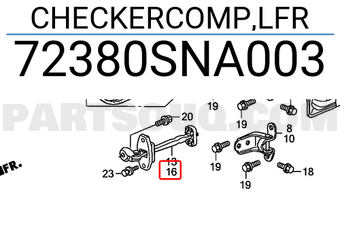 Honda 72380SNA003 CHECKERCOMP,LFR