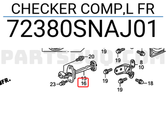 Honda 72380SNAJ01 CHECKER COMP,L FR
