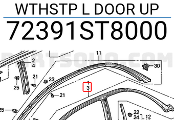 Honda 72391ST8000 WTHSTP L DOOR UP
