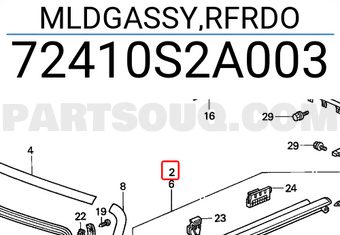 Honda 72410S2A003 MLDGASSY,RFRDO