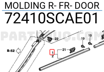 Honda 72410SCAE01 MOLDING R- FR- DOOR