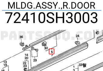 Honda 72410SH3003 MLDG.ASSY.,R.DOOR