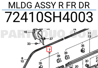 Honda 72410SH4003 MLDG ASSY R FR DR