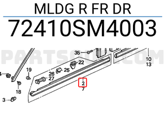 Honda 72410SM4003 MLDG R FR DR