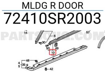 Honda 72410SR2003 MLDG R DOOR