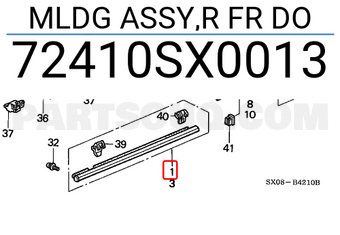 Honda 72410SX0013 MLDG ASSY,R FR DO
