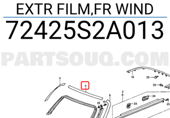 Honda 72425S2A013 EXTR FILM,FR WIND