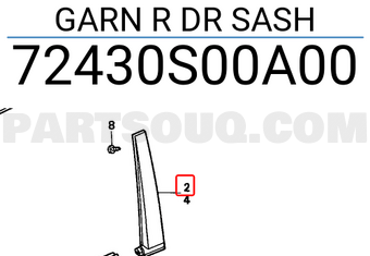 Honda 72430S00A00 GARN R DR SASH