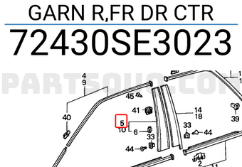 Honda 72430SE3023 GARN R,FR DR CTR
