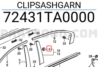 Honda 72431TA0000 CLIPSASHGARN