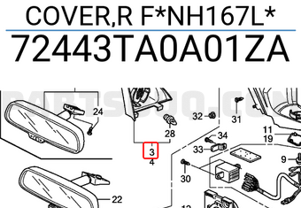 Honda 72443TA0A01ZA COVER,R F*NH167L*