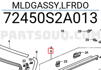 Honda 72450S2A013 MLDGASSY,LFRDO