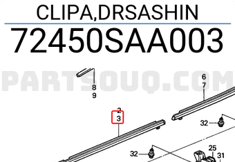 Honda 72450SAA003 CLIPA,DRSASHIN