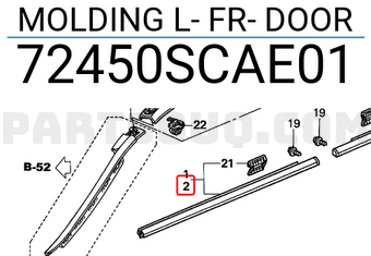 Honda 72450SCAE01 MOLDING L- FR- DOOR