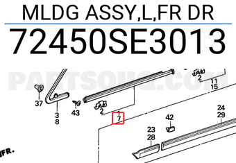 Honda 72450SE3013 MLDG ASSY,L,FR DR