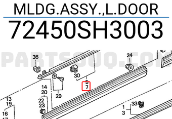 Honda 72450SH3003 MLDG.ASSY.,L.DOOR