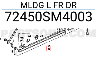 Honda 72450SM4003 MLDG L FR DR