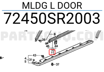 Honda 72450SR2003 MLDG L DOOR