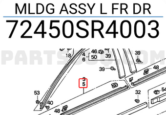 Honda 72450SR4003 MLDG ASSY L FR DR