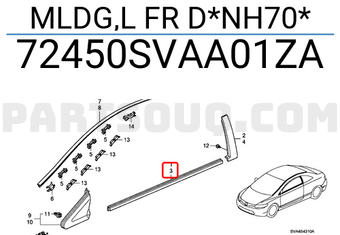 Honda 72450SVAA01ZA MLDG,L FR D*NH70*