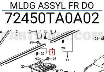 Honda 72450TA0A02 MLDG ASSYL FR DO