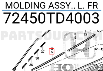 Honda 72450TD4003 MOLDING ASSY., L. FR