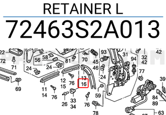 Honda 72463S2A013 RETAINER L