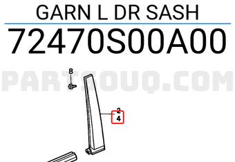 Honda 72470S00A00 GARN L DR SASH
