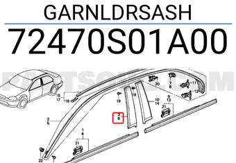 Honda 72470S01A00 GARNLDRSASH