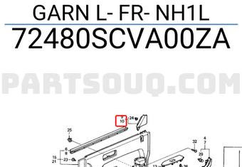 Honda 72480SCVA00ZA GARN L- FR- NH1L