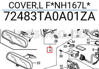 Honda 72483TA0A01ZA COVER,L F*NH167L*