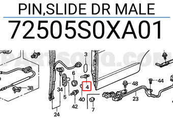 Honda 72505S0XA01 PIN,SLIDE DR MALE