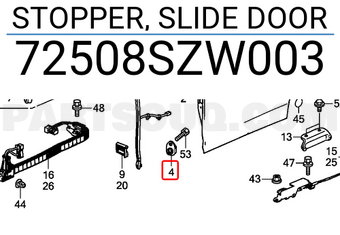 Honda 72508SZW003 STOPPER, SLIDE DOOR