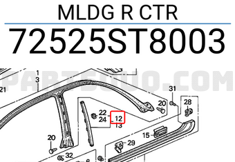 Honda 72525ST8003 MLDG R CTR