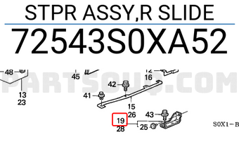 Honda 72543S0XA52 STPR ASSY,R SLIDE