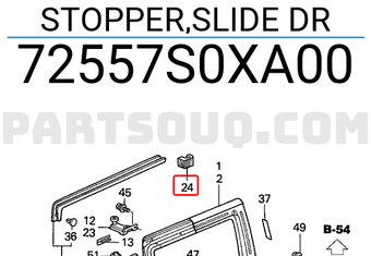 Honda 72557S0XA00 STOPPER,SLIDE DR