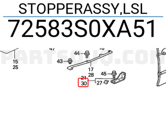 Honda 72583S0XA51 STOPPERASSY,LSL